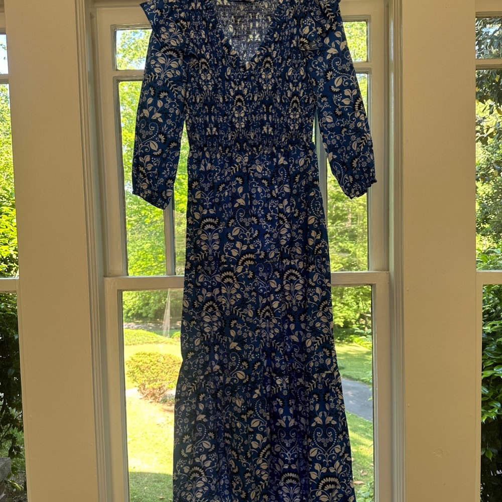 NWT Blue floral maxi dress